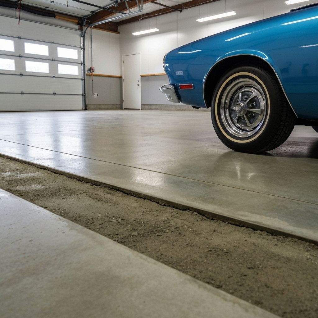 Professional garage floor leveling results