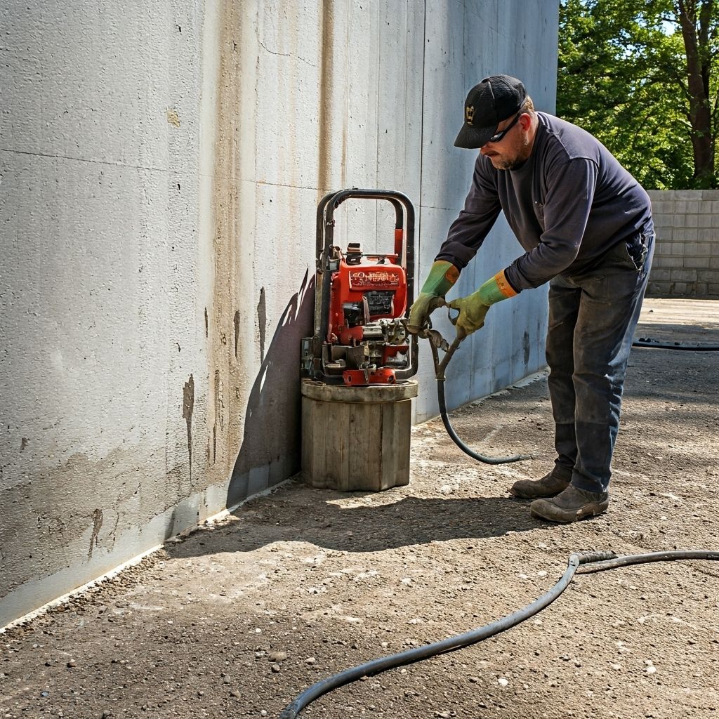 Professional polyurethane foam injection process for concrete lifting